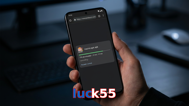 Main screen of Luck55 apk page for PK players